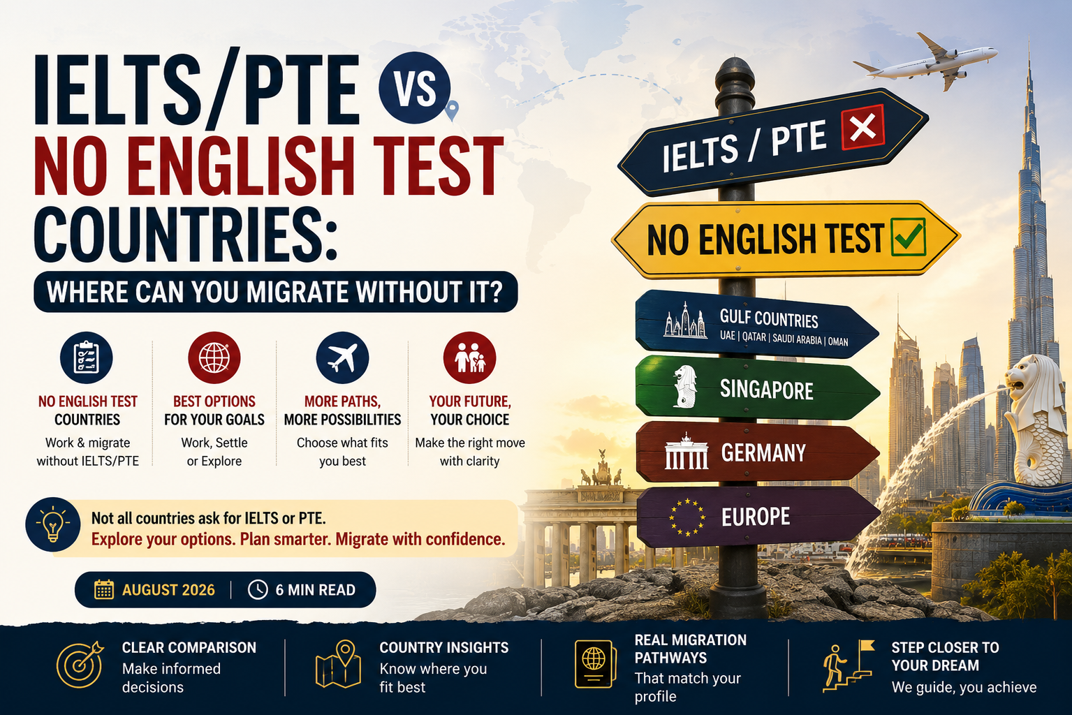 IELTS PTE vs No English Test Countries Blog